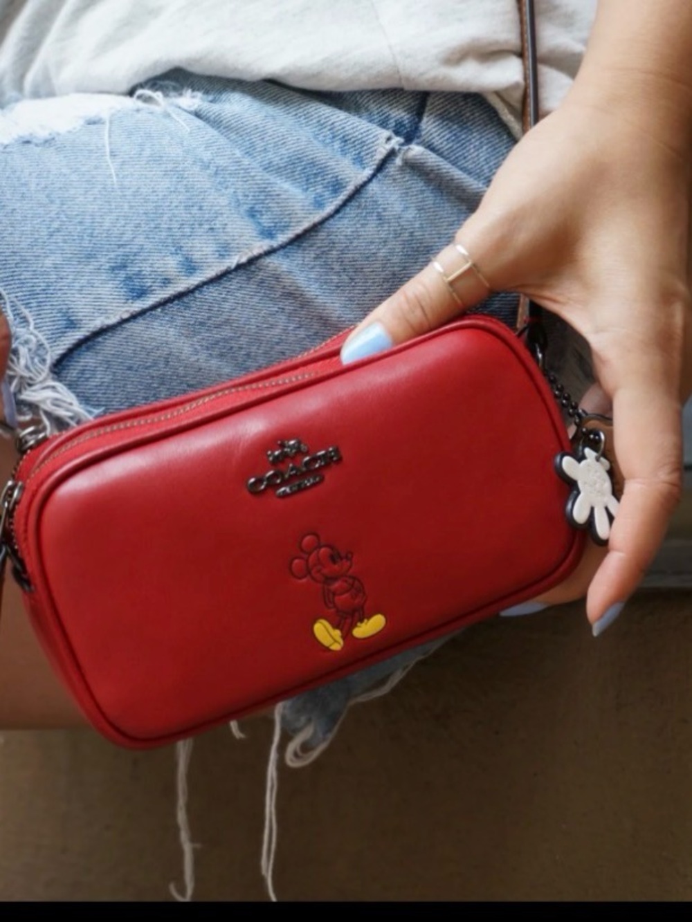 Coach x Disney Collaboration Crossbody Shoulder Red Leather Bag